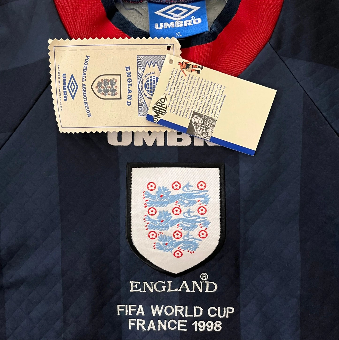 1998-99 England Seaman "FIFA World Cup - France 1998" Goalkeeper Jersey NWT - (XL) | Umbro