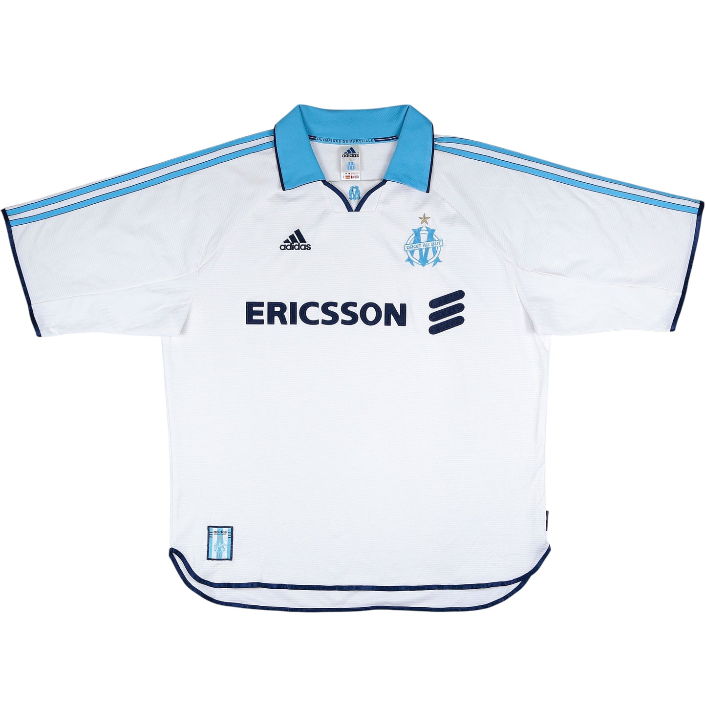 1999-00 Marseille Home Jersey - (XL) | Adidas| Added Time Kits Vintage Soccer Jersey Shop