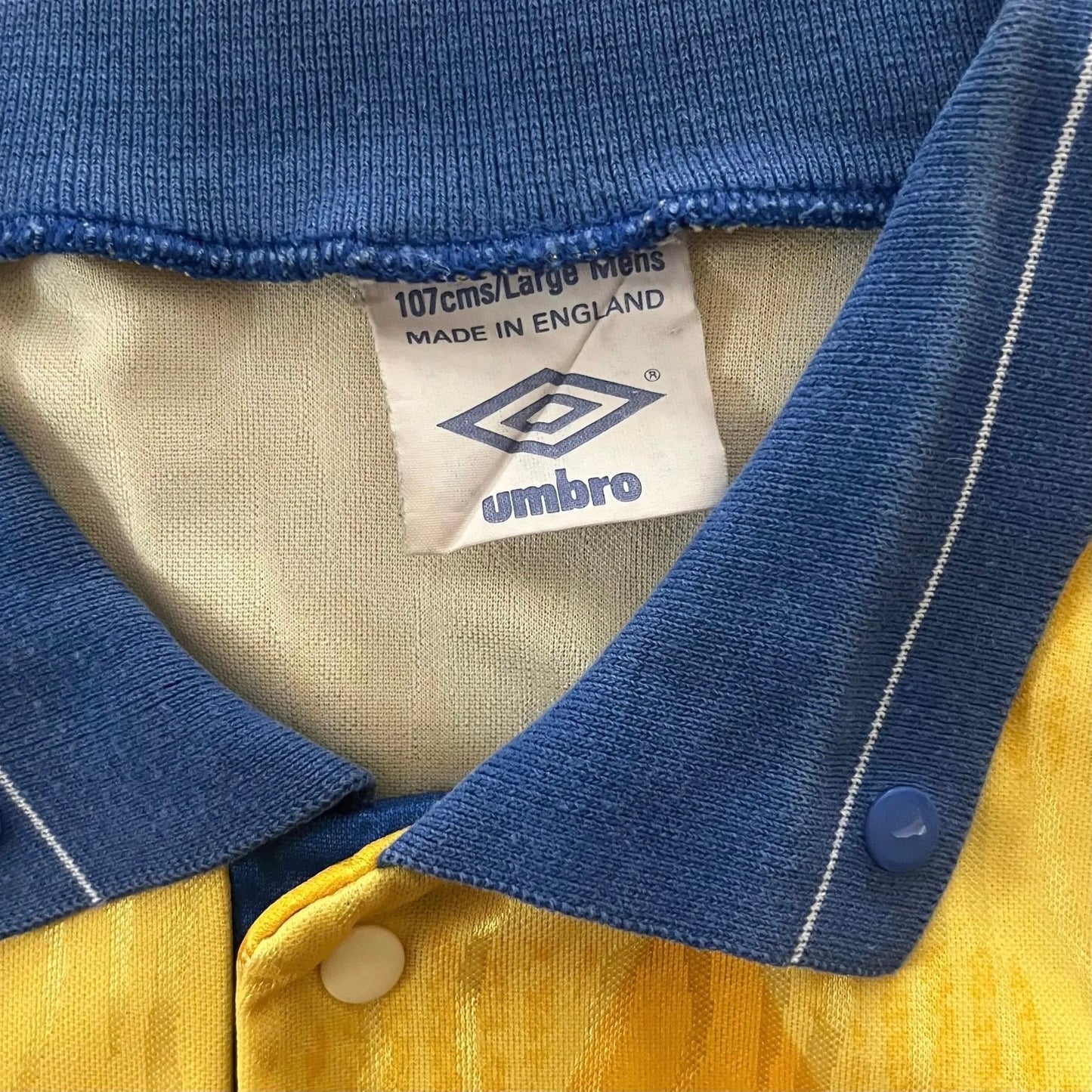 1989-91 Leeds United Away Jersey - (L) | Umbro| Added Time Kits Vintage Soccer Jersey Shop