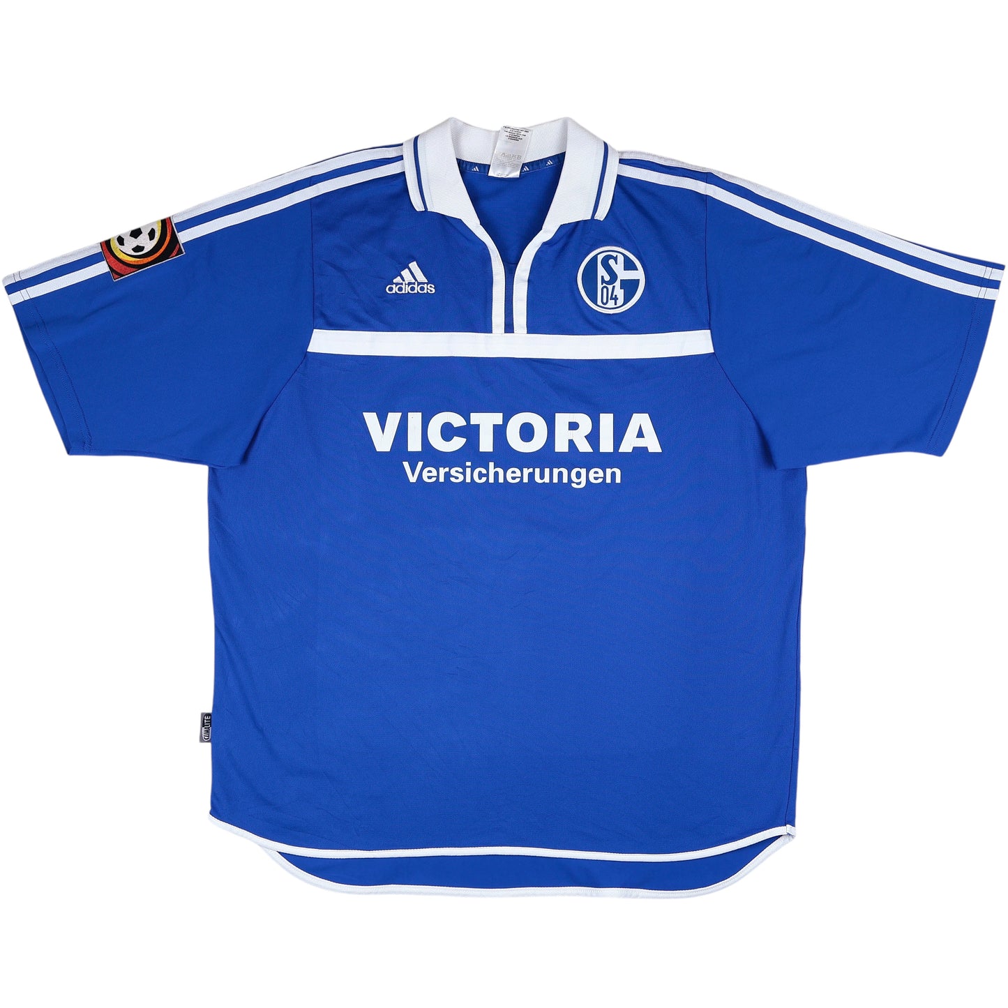 2001-02 Schalke Van Hoogdalem Match Worn/Issue Home Jersey - (XL) | Adidas| Added Time Kits Vintage Soccer Jersey Shop