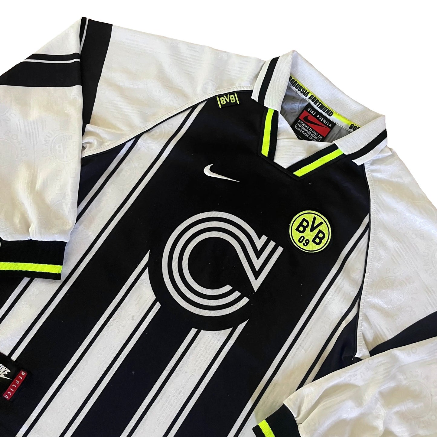 1996-97 Borussia Dortmund L/S European Away Jersey - (YL) | Nike| Added Time Kits Vintage Soccer Jersey Shop