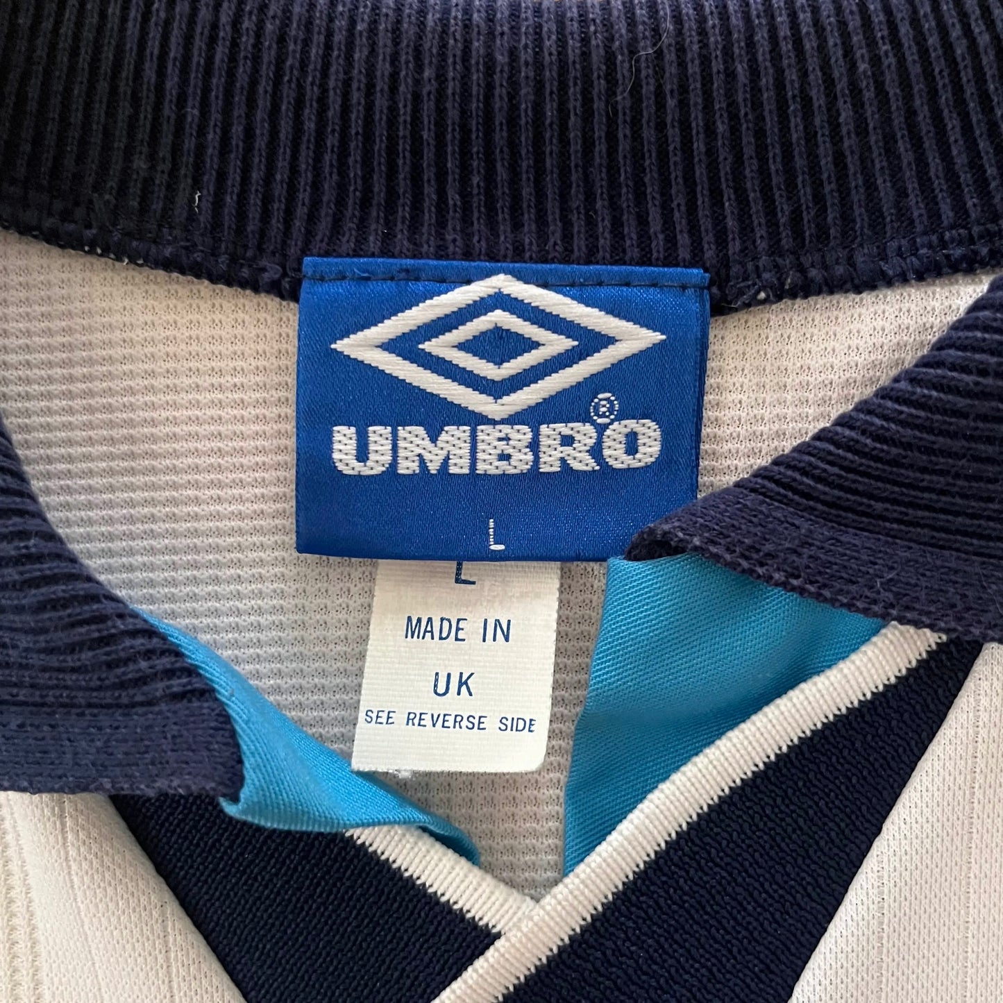 1996-97 England Home Jersey - (L) | Umbro| Added Time Kits Vintage Soccer Jersey Shop