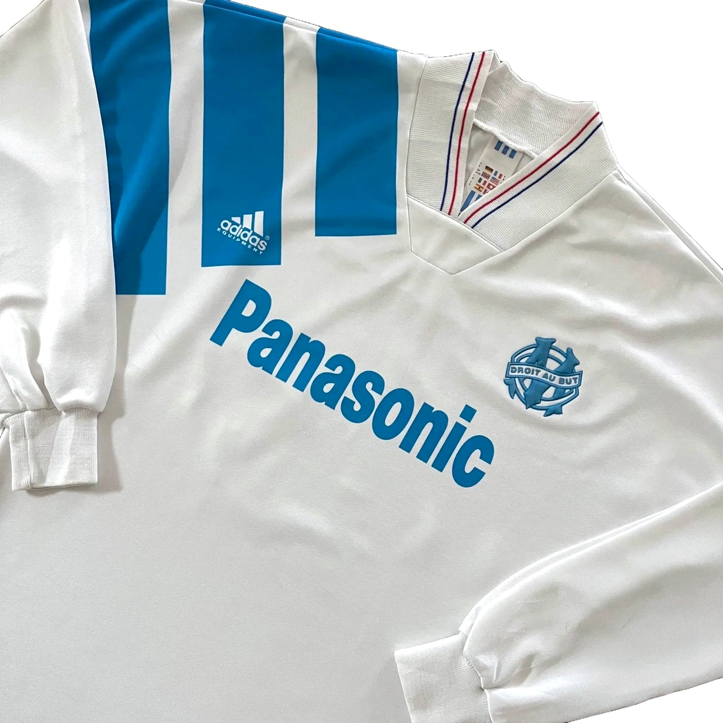 1991-92 Marseille L/S Home Jersey - (S) | Adidas| Added Time Kits Vintage Soccer Jersey Shop