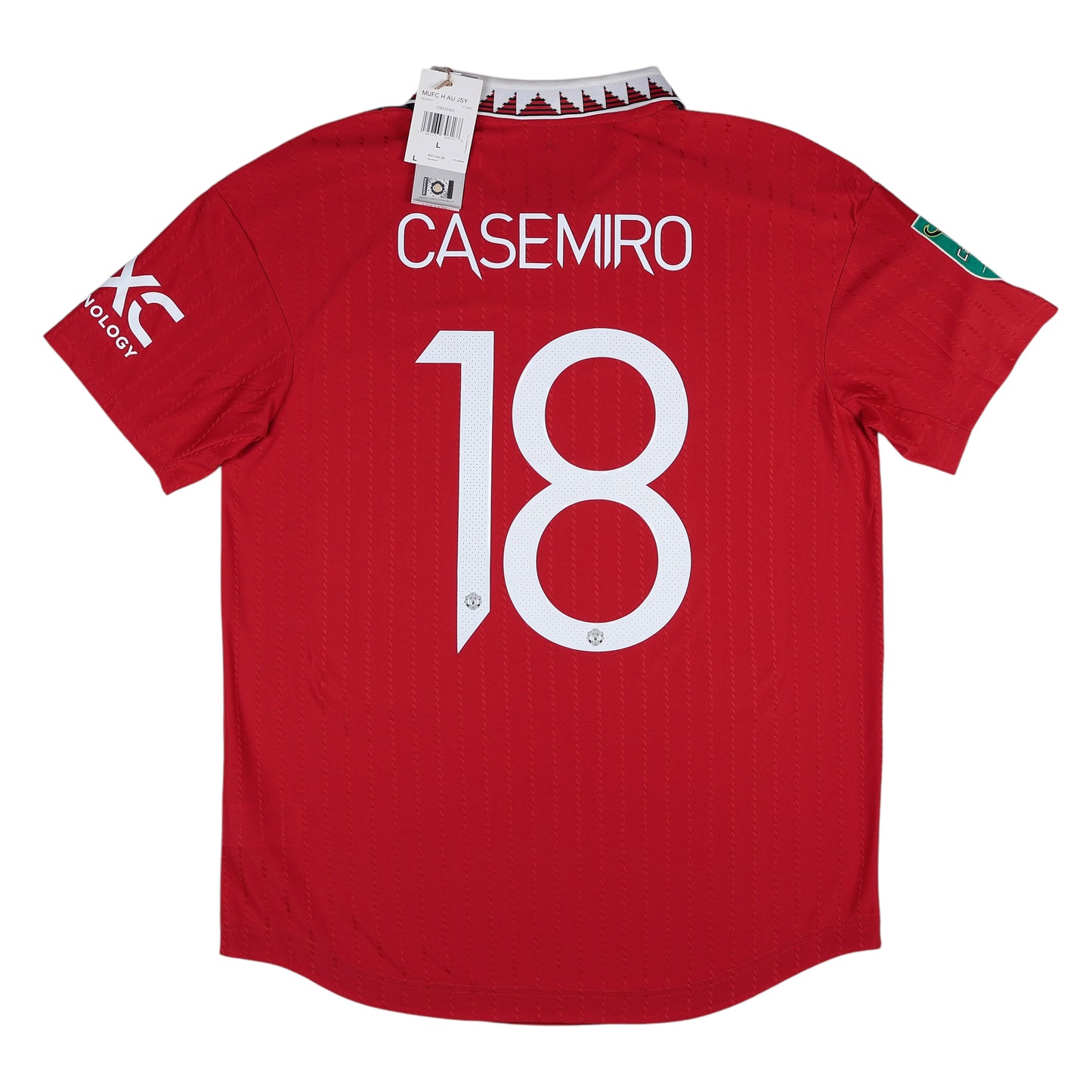 2022-23 Manchester United Casemiro Carabao Cup Player Version Home Jersey NWT - (L) | Football Shirt Union | Vintage Soccer Jersey Shop
