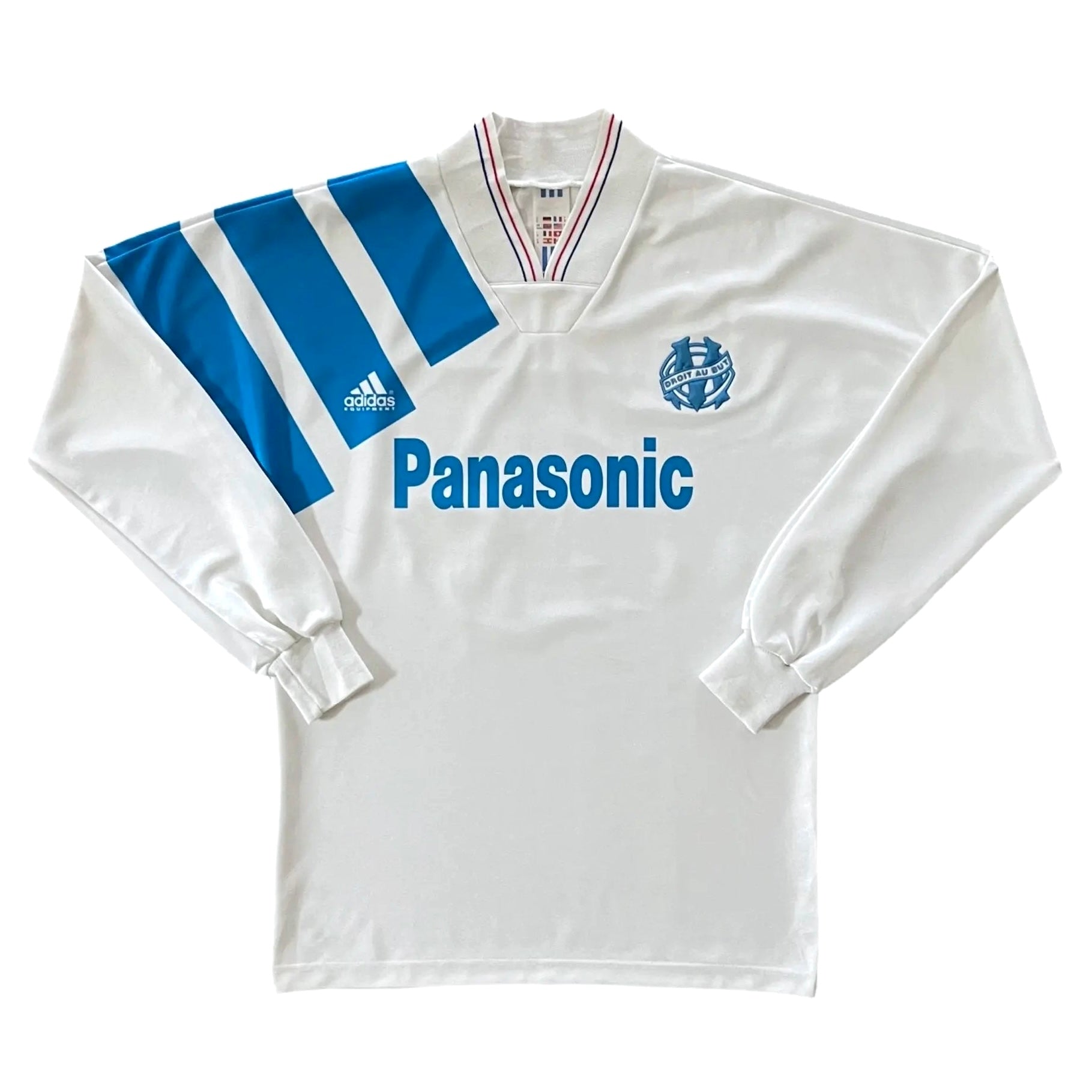 1991-92 Marseille L/S Home Jersey - (S) | Adidas| Added Time Kits Vintage Soccer Jersey Shop