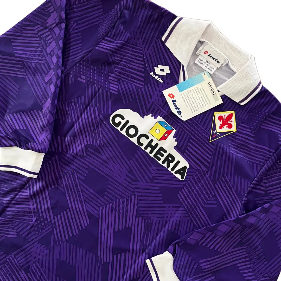 1991 - 92 Fiorentina Player Version L/S Home Kit #15 NWT - (L) - Added Time Kits