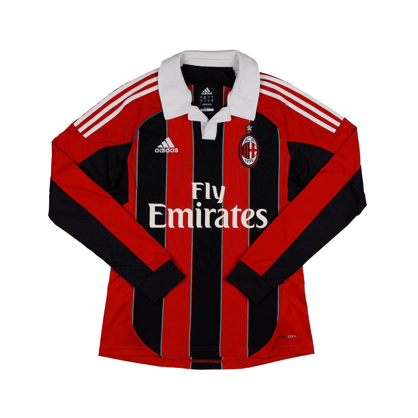 2012-13 AC Milan L/S Home Jersey - (S) | Adidas