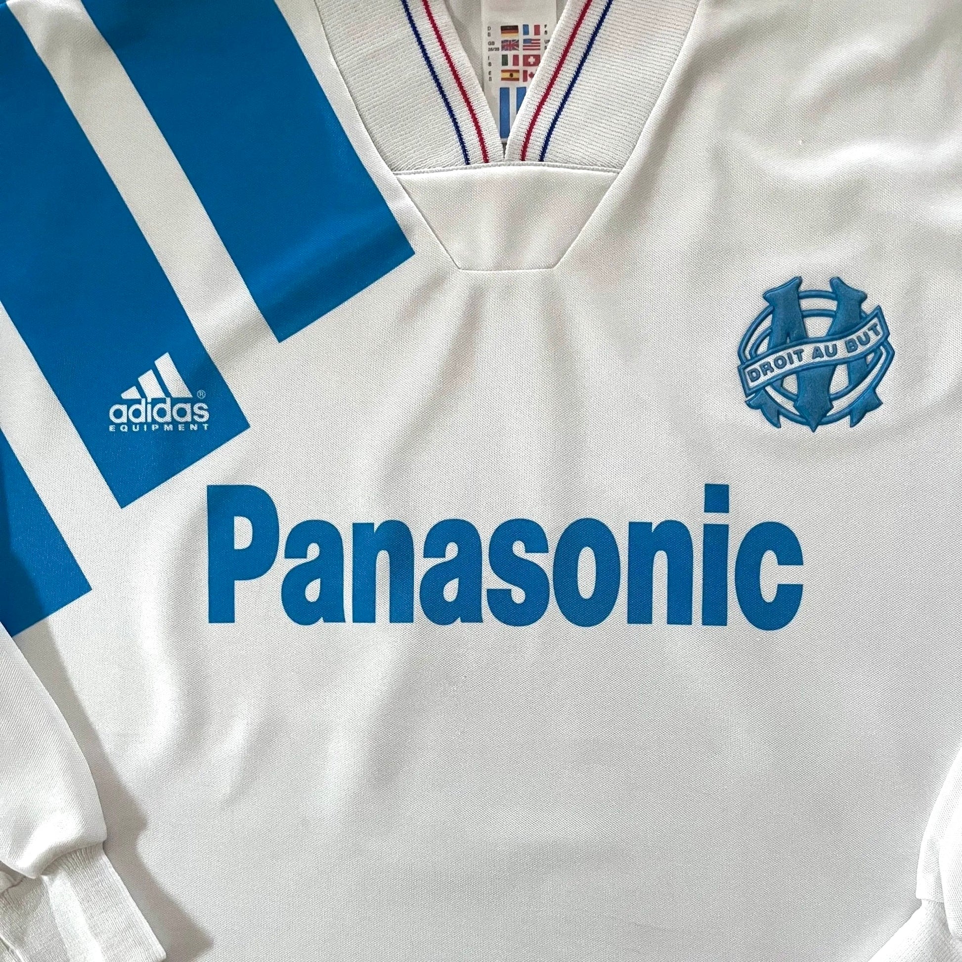 1991-92 Marseille L/S Home Jersey - (S) | Adidas| Added Time Kits Vintage Soccer Jersey Shop