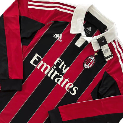 2012-13 AC Milan L/S Home Jersey W/ Tags - (M) | Adidas| Added Time Kits Vintage Soccer Jersey Shop