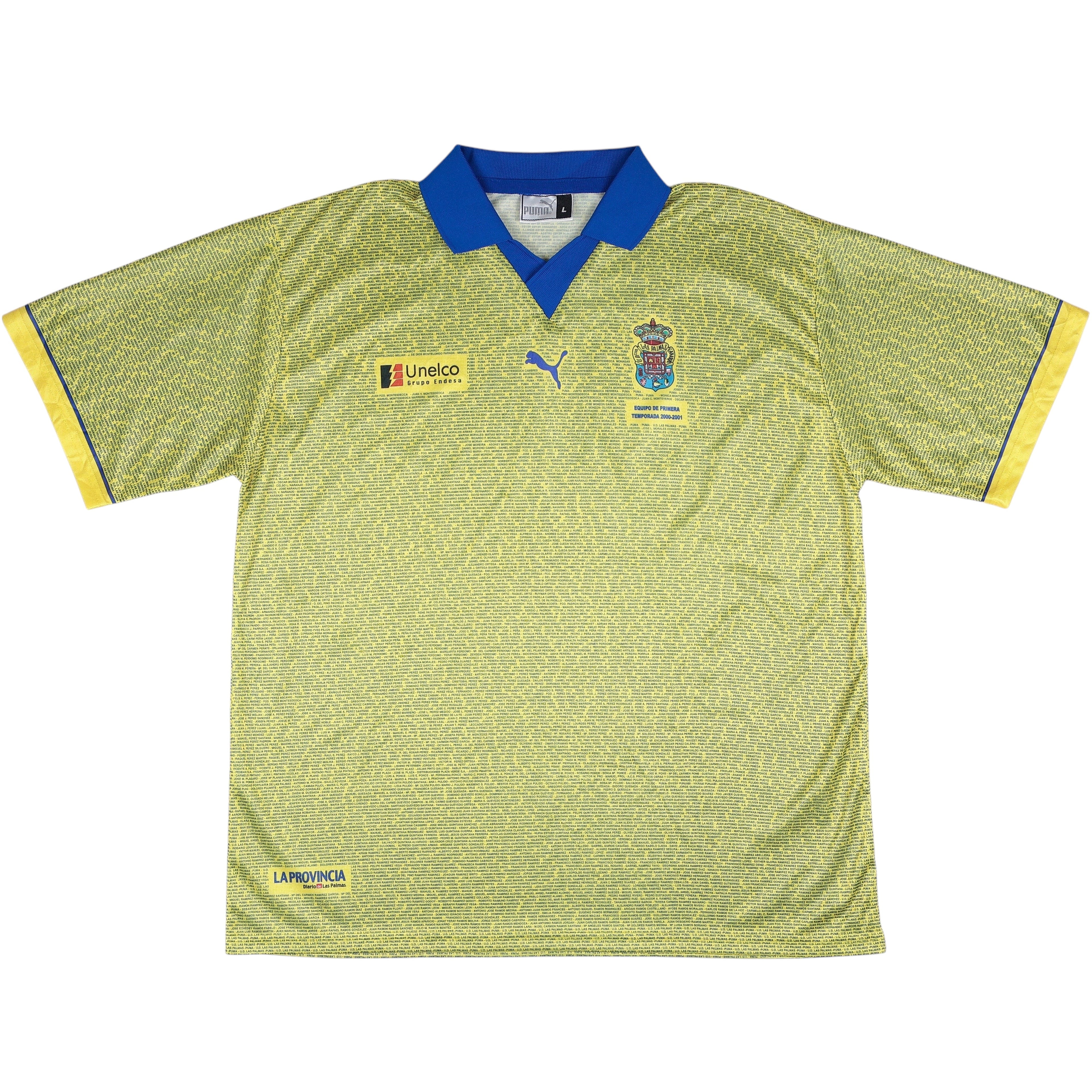 2000-01 Las Palmas Special Edition Shirt - (L) | Puma| Added Time Kits Vintage Soccer Jersey Shop