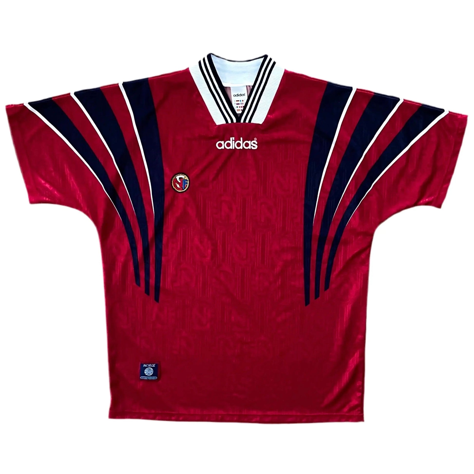 1996-97 Norway Home Jersey - (L) | Adidas| Added Time Kits Vintage Soccer Jersey Shop