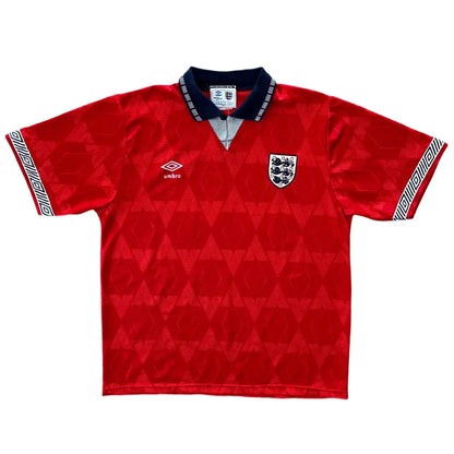 1990-92 England Away Jersey #10 (Lineker) - (XL) | Umbro| Added Time Kits Vintage Soccer Jersey Shop