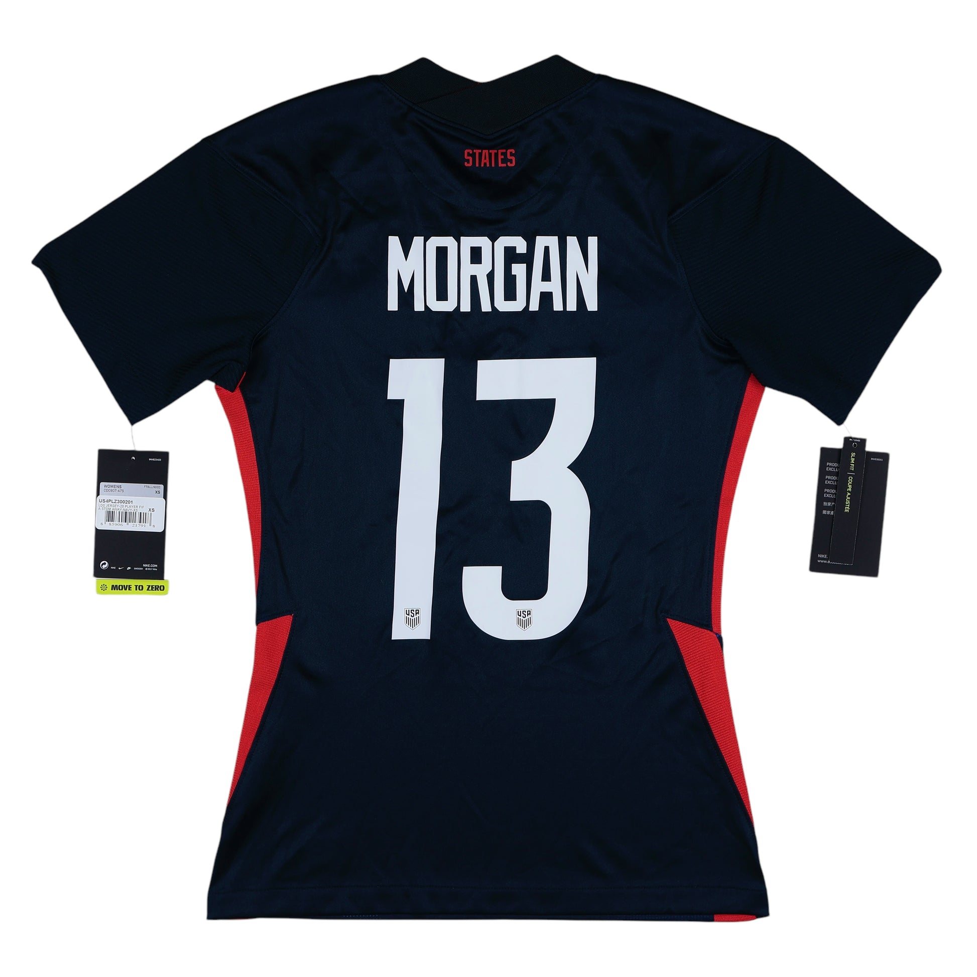 2020-21 USA Women's Morgan Away Jersey NWT - (W-XS) | Football Shirt Union | Vintage Soccer Jersey Shop