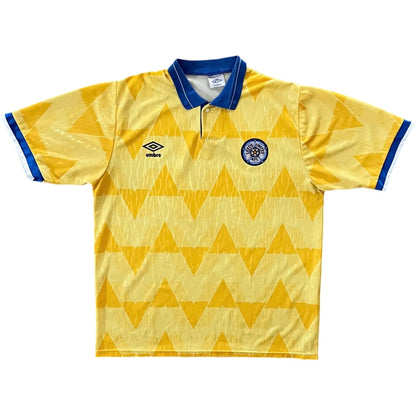 1989-91 Leeds United Away Jersey - (L) | Umbro| Added Time Kits Vintage Soccer Jersey Shop