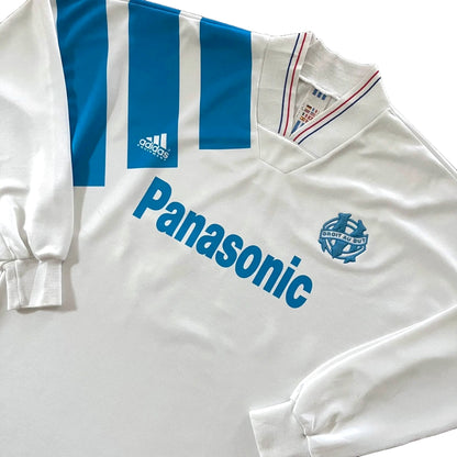 1991-92 Marseille L/S Home Jersey - (S) | Adidas| Added Time Kits Vintage Soccer Jersey Shop