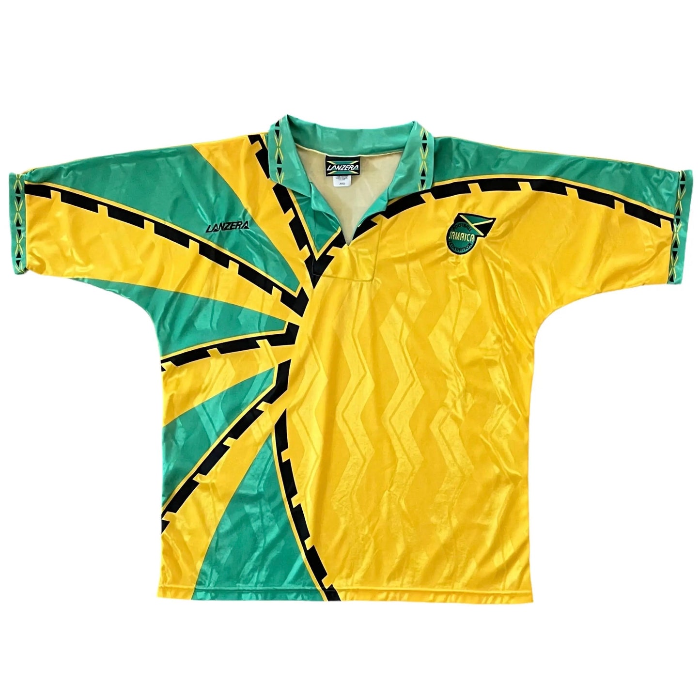 1996-97 Jamaica Home Jersey - (L) | Lanzera| Added Time Kits Vintage Soccer Jersey Shop