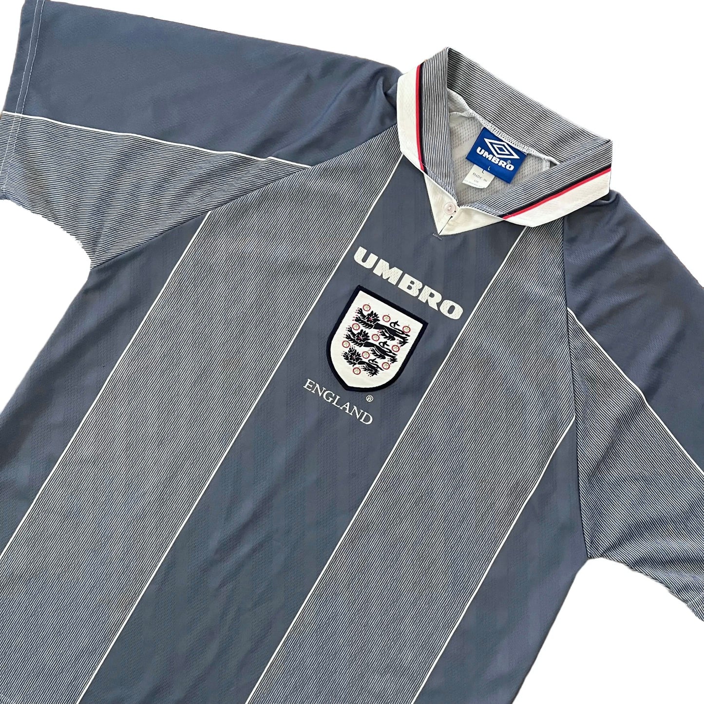 1996-97 England Away Jersey - (L) | Umbro| Added Time Kits Vintage Soccer Jersey Shop