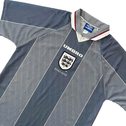 1996-97 England Away Jersey - (L) | Umbro| Added Time Kits Vintage Soccer Jersey Shop