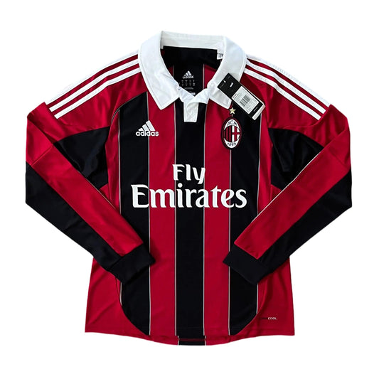 2012-13 AC Milan L/S Home Jersey W/ Tags - (M) | Adidas| Added Time Kits Vintage Soccer Jersey Shop