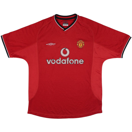 2000-02 Manchester United Home Jersey - (L) | Umbro| Added Time Kits Vintage Soccer Jersey Shop