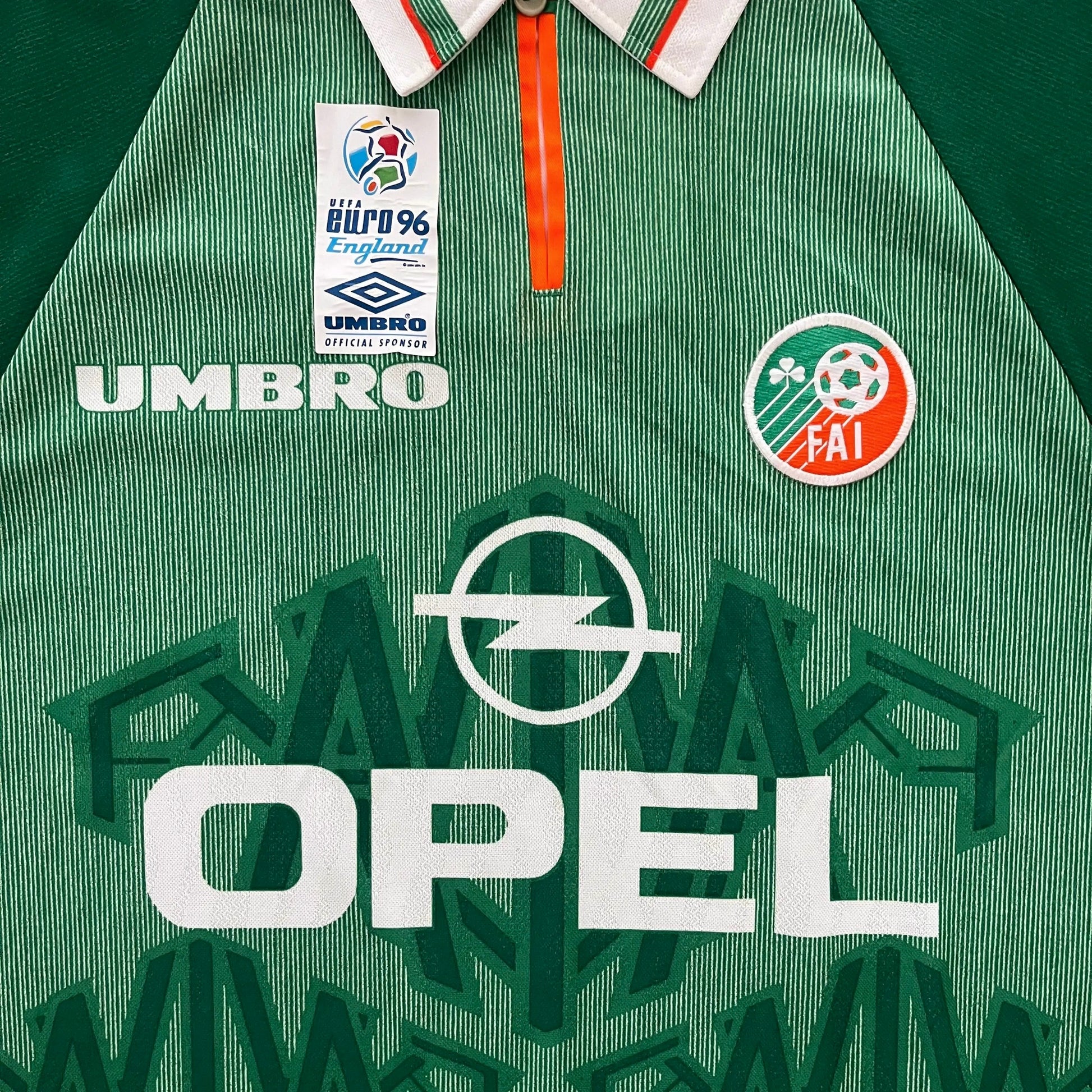 1996-97 Ireland Home Jersey - (M) | Umbro| Added Time Kits Vintage Soccer Jersey Shop