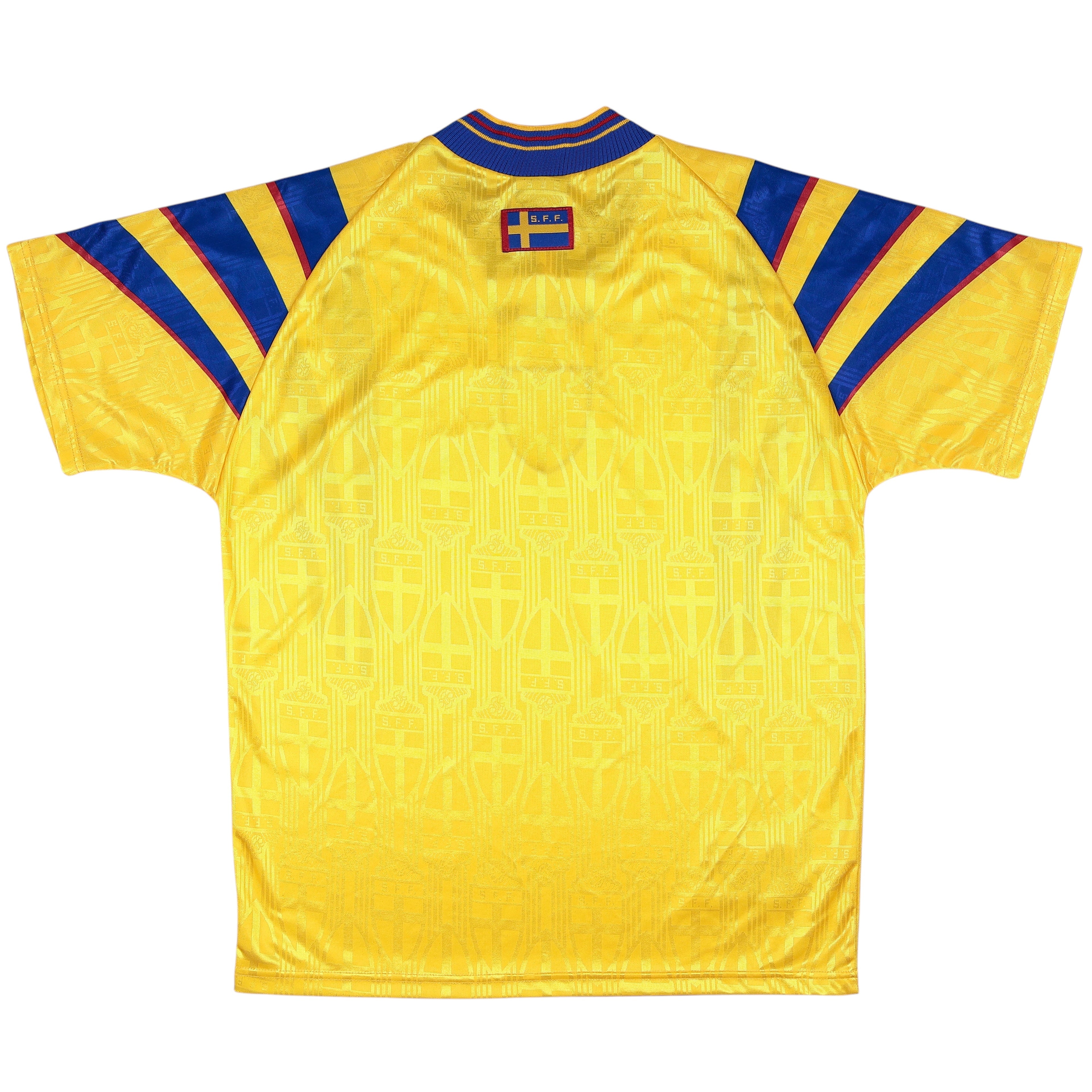 1996-97 Sweden Home Jersey - (L) | Adidas| Added Time Kits Vintage Soccer Jersey Shop