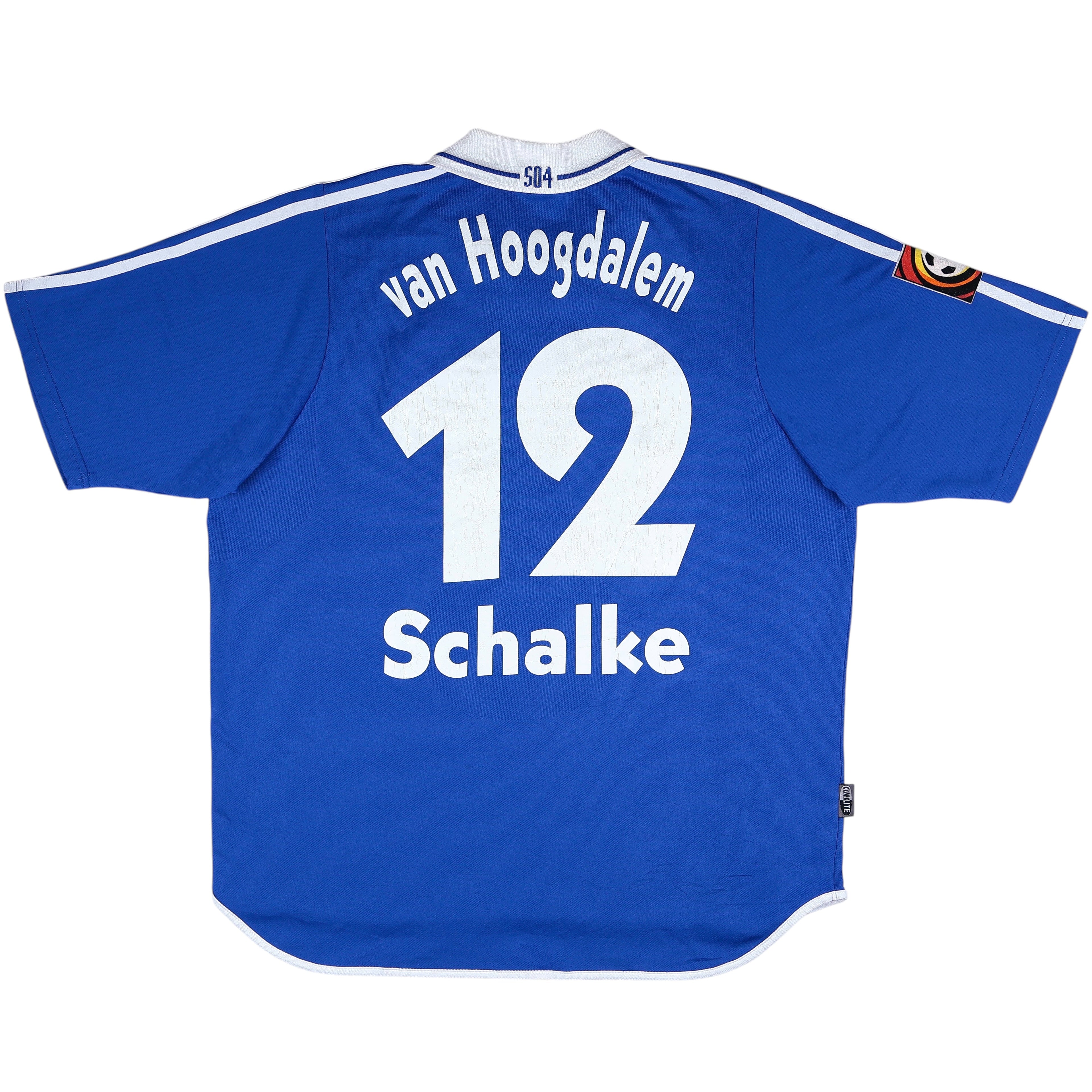 2001-02 Schalke Van Hoogdalem Match Worn/Issue Home Jersey - (XL) | Adidas| Added Time Kits Vintage Soccer Jersey Shop