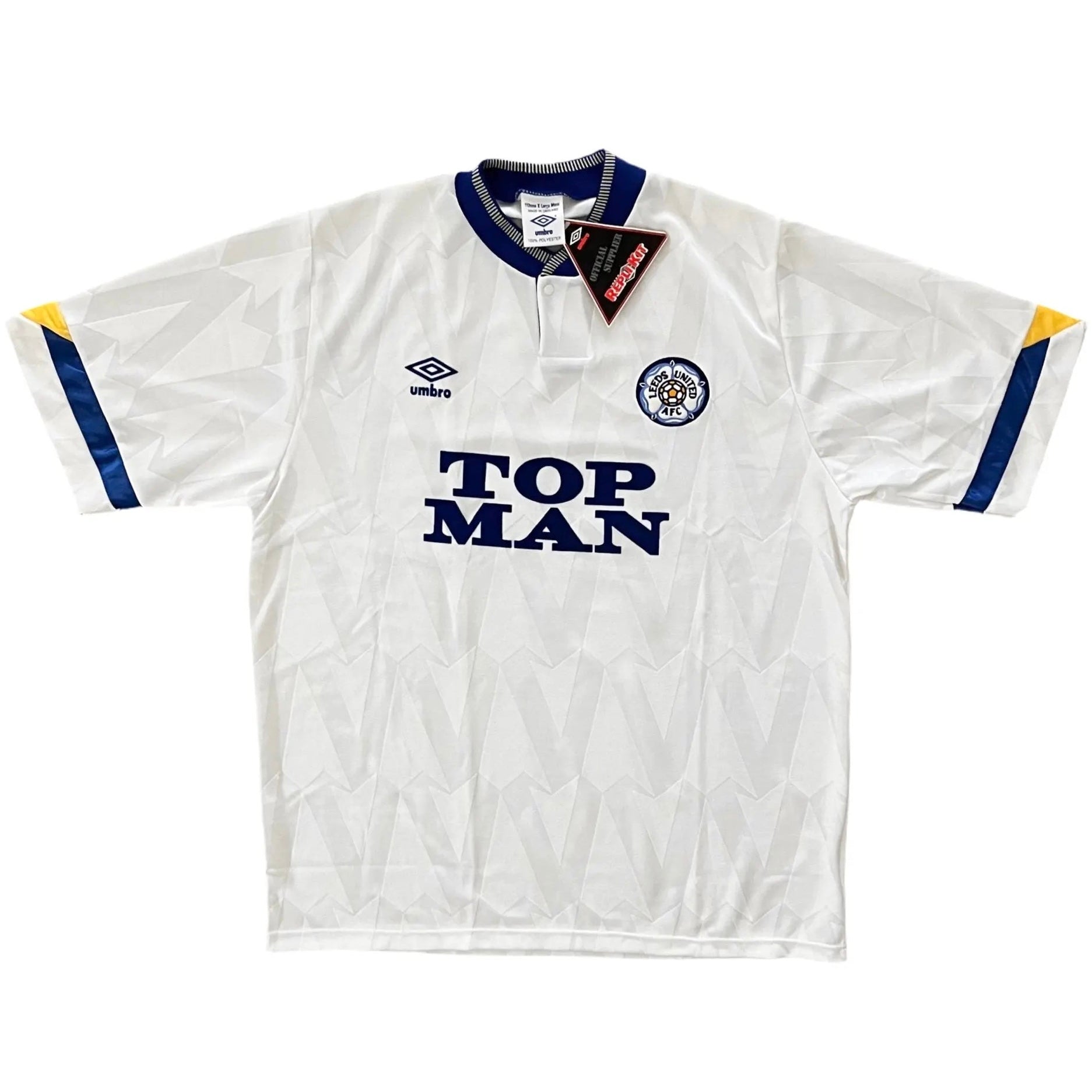 1990-92 Leeds United Home Jersey NWT - (XL) | Umbro| Added Time Kits Vintage Soccer Jersey Shop