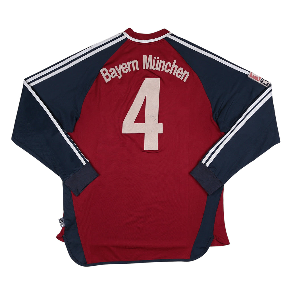 2002-03 Bayern Munich Player Issue L/S Home Jersey #4 - (XL) | Adidas| Added Time Kits Vintage Soccer Jersey Shop
